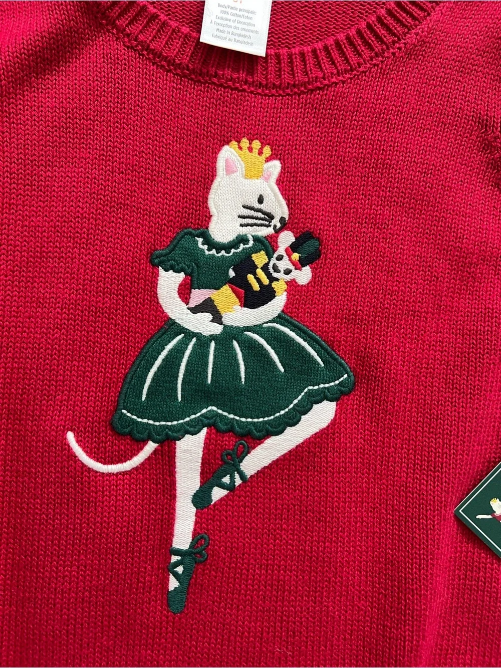Gymboree Red Holiday Ballerina Mouse Sweater - Girls NWT